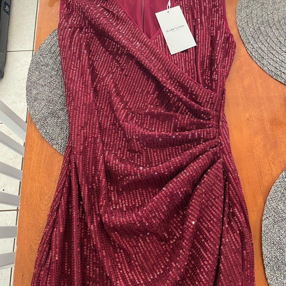 Elegant Babeyond Red Sequin Dress